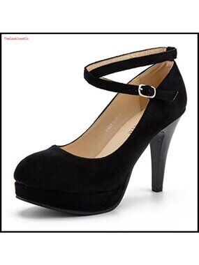 Women's Platform Pumps Ankle Strap High Heel Closed Toe Dress Shoes